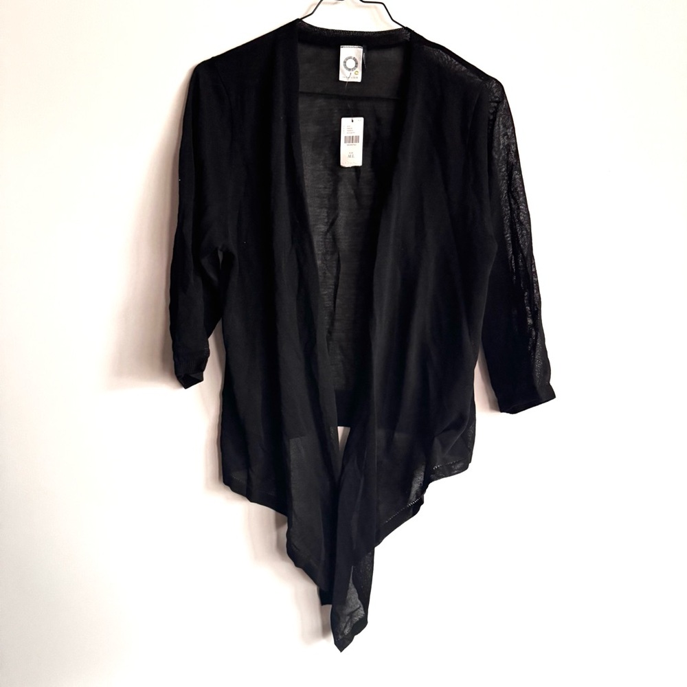 Black Open-Front Women's Sweater